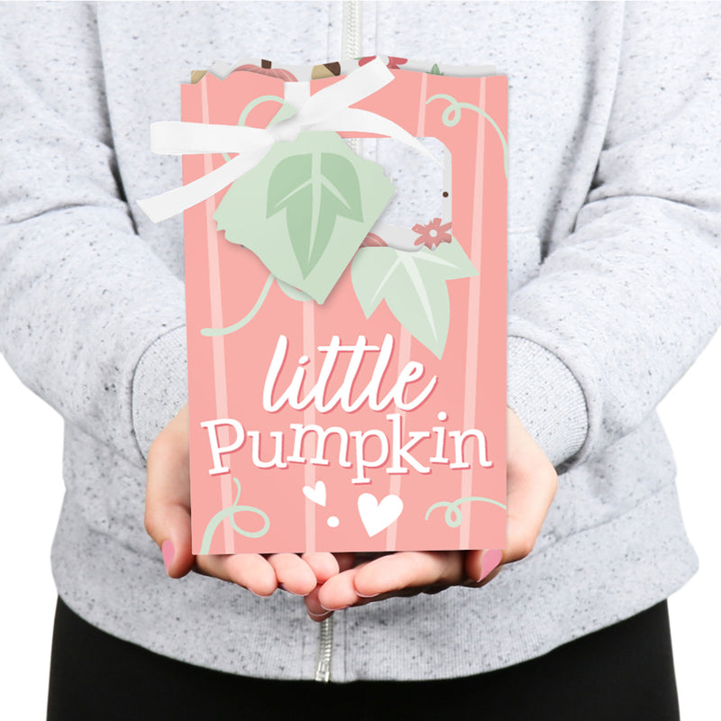 Girl Little Pumpkin - Fall Birthday Party or Baby Shower Favor Boxes - Set of 12