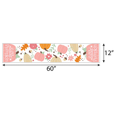 Girl Little Pumpkin - Petite Fall Birthday Party or Baby Shower Paper Table Runner - 12 x 60 inches