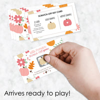 Girl Little Pumpkin - Fall Birthday Party or Baby Shower Game Scratch Off Cards - 22 Count