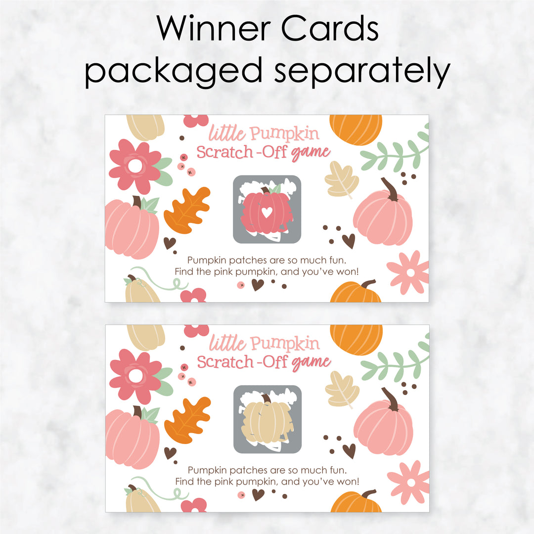 Girl Little Pumpkin - Fall Birthday Party or Baby Shower Game Scratch Off Cards - 22 Count