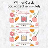 Girl Little Pumpkin - Fall Birthday Party or Baby Shower Game Scratch Off Cards - 22 Count
