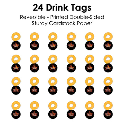 Give Thanks - Thanksgiving Party Paper Beverage Markers for Glasses - Drink Tags - Set of 24