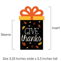Give Thanks - Thanksgiving Party Money and Gift Card Sleeves - Nifty Gifty Card Holders - Set of 8