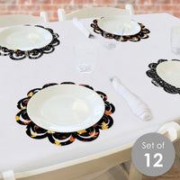 Give Thanks - Thanksgiving Party Round Table Decorations - Paper Chargers - Place Setting For 12
