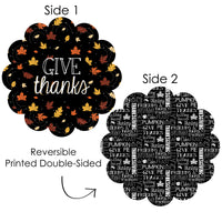 Give Thanks - Thanksgiving Party Round Table Decorations - Paper Chargers - Place Setting For 12
