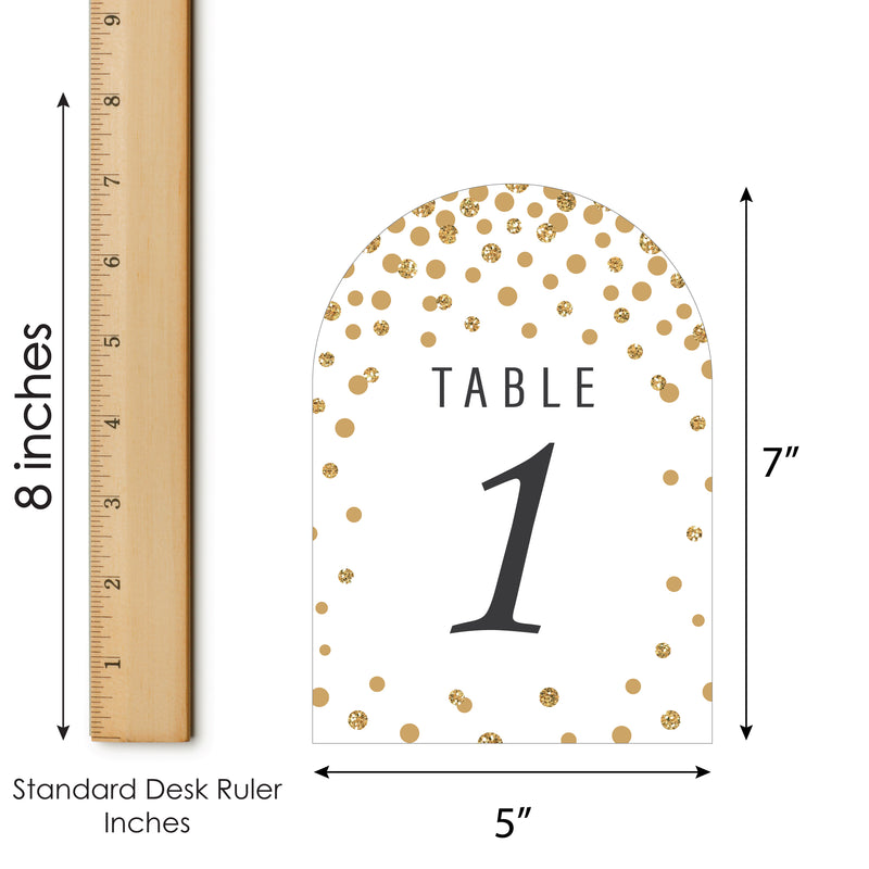 Gold Wedding - Wedding Receptions, Parties or Events Double-Sided 5 x 7 inches Cards - Table Numbers - 1-20