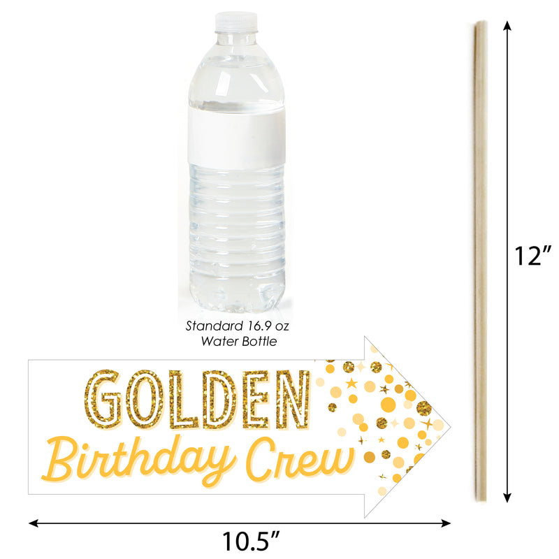 Funny Golden Birthday - Happy Birthday Party Photo Booth Props Kit - 10 Piece