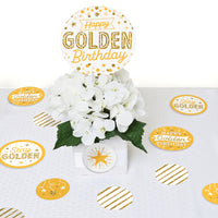 Golden Birthday - Happy Birthday Party Giant Circle Confetti - Party Decorations - Large Confetti 27 Count