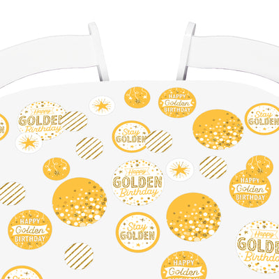 Golden Birthday - Happy Birthday Party Giant Circle Confetti - Party Decorations - Large Confetti 27 Count