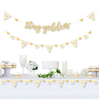 Golden Birthday - Happy Birthday Party Letter Banner Decoration - 36 Banner Cutouts and No-Mess Real Gold Glitter Stay Golden Banner Letters