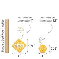 Golden Birthday - Happy Birthday Party Hanging Decor - Party Decoration Swirls - Set of 40