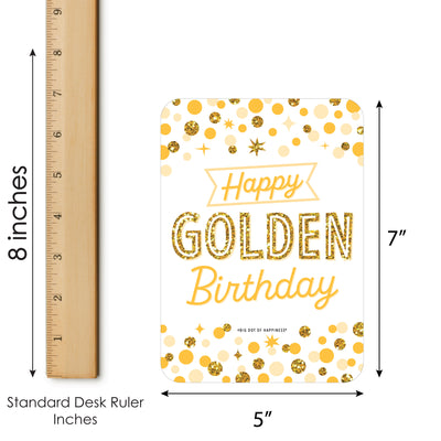 Golden Birthday - Picture Bingo Cards and Markers - Birthday Party Bingo Game - Set of 18