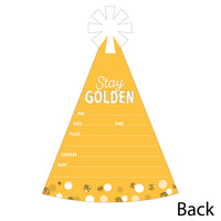 Golden Birthday - Shaped Fill-In Invitations - Happy Birthday Party Invitation Cards with Envelopes - Set of 12