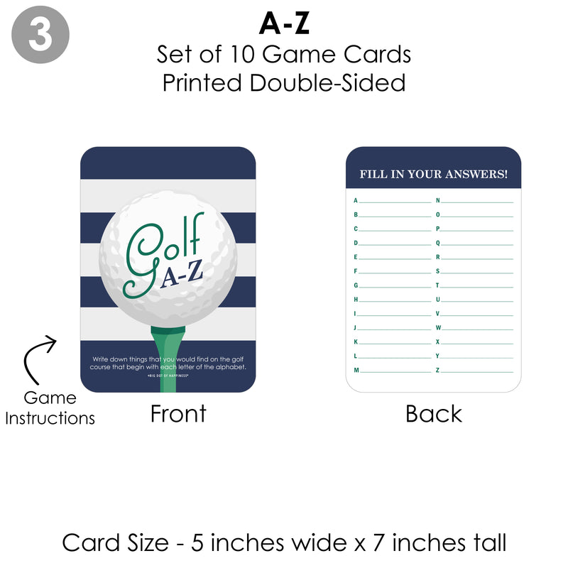Par-Tee Time - Golf - 4 Birthday or Retirement Party Games - 10 Cards Each - Gamerific Bundle
