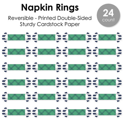 Par-Tee Time - Golf - Birthday or Retirement Party Paper Napkin Holder - Napkin Rings - Set of 24