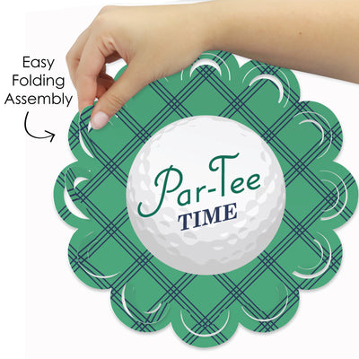 Par-Tee Time - Golf - Birthday or Retirement Party Round Table Decorations - Paper Chargers - Place Setting For 12