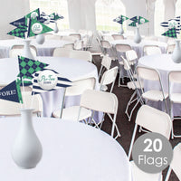Par-Tee Time - Golf - Triangle Birthday or Retirement Party Photo Props - Pennant Flag Centerpieces - Set of 20