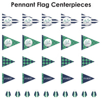Par-Tee Time - Golf - Triangle Birthday or Retirement Party Photo Props - Pennant Flag Centerpieces - Set of 20