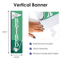 Par-Tee Time - Golf - Retirement Party Front Door Decoration - Vertical Banner