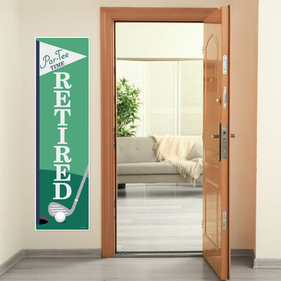 Par-Tee Time - Golf - Retirement Party Front Door Decoration - Vertical Banner