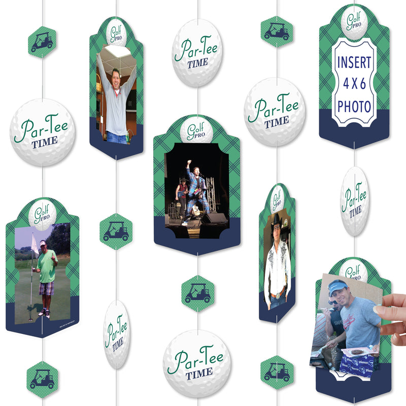 Par-Tee Time - Golf - Birthday or Retirement Party DIY Backdrop Decor - Hanging Vertical Photo Garland - 35 Pieces