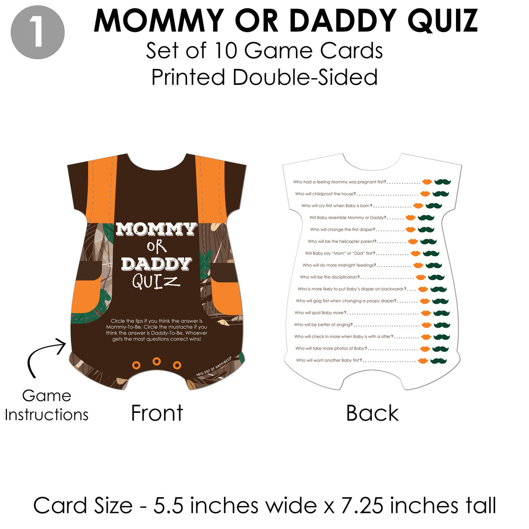 Gone Hunting - 4 Deer Hunting Camo Baby Shower Games - 10 Cards Each - Gamerific Bundle
