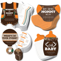Gone Hunting - 4 Deer Hunting Camo Baby Shower Games - 10 Cards Each - Gamerific Bundle
