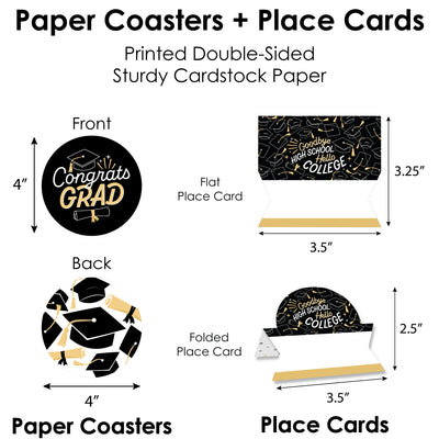 Goodbye High School, Hello College - Graduation Party Paper Charger and Table Decorations - Chargerific Kit - Place Setting for 8