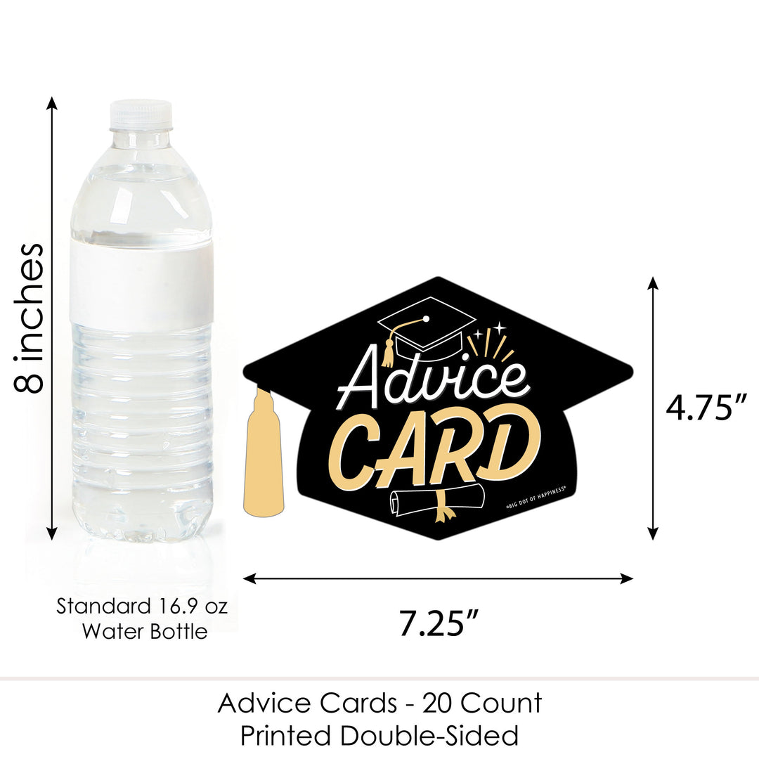 Goodbye High School, Hello College - Grad Cap Wish Card Graduation Party Activities - Shaped Advice Cards Game - Set of 20