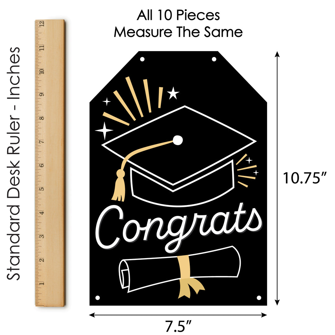 Goodbye High School, Hello College - Hanging Vertical Paper Door Banners - Graduation Party Wall Decoration Kit - Indoor Door Decor