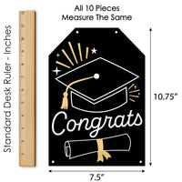 Goodbye High School, Hello College - Hanging Vertical Paper Door Banners - Graduation Party Wall Decoration Kit - Indoor Door Decor