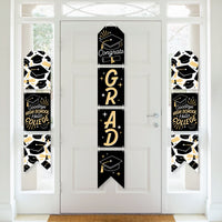 Goodbye High School, Hello College - Hanging Vertical Paper Door Banners - Graduation Party Wall Decoration Kit - Indoor Door Decor