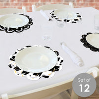 Goodbye High School, Hello College - Graduation Party Round Table Decorations - Paper Chargers - Place Setting For 12