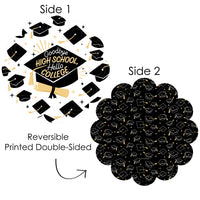Goodbye High School, Hello College - Graduation Party Round Table Decorations - Paper Chargers - Place Setting For 12