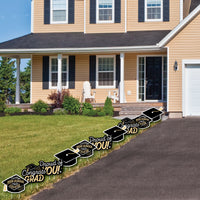 Goodbye High School, Hello College - Grad Cap Lawn Decorations - Outdoor Graduation Party Yard Decorations - 10 Piece