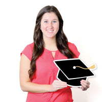 Goodbye High School, Hello College - Grad Cap Lawn Decorations - Outdoor Graduation Party Yard Decorations - 10 Piece