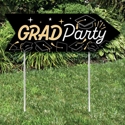 Goodbye High School, Hello College - Graduation Party Sign Arrow - Double Sided Directional Yard Signs - Set of 2