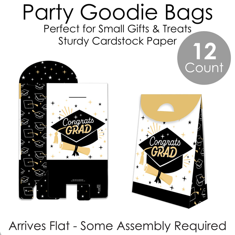 Goodbye High School, Hello College - Graduation Gift Favor Bags - Party Goodie Boxes - Set of 12