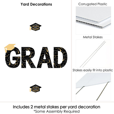 Goodbye High School, Hello College - Yard Sign Outdoor Lawn Decorations - Graduation Party Yard Signs - GRAD