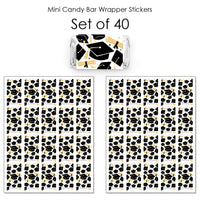 Goodbye High School, Hello College - Mini Candy Bar Wrapper Stickers - Graduation Party Small Favors - 40 Count