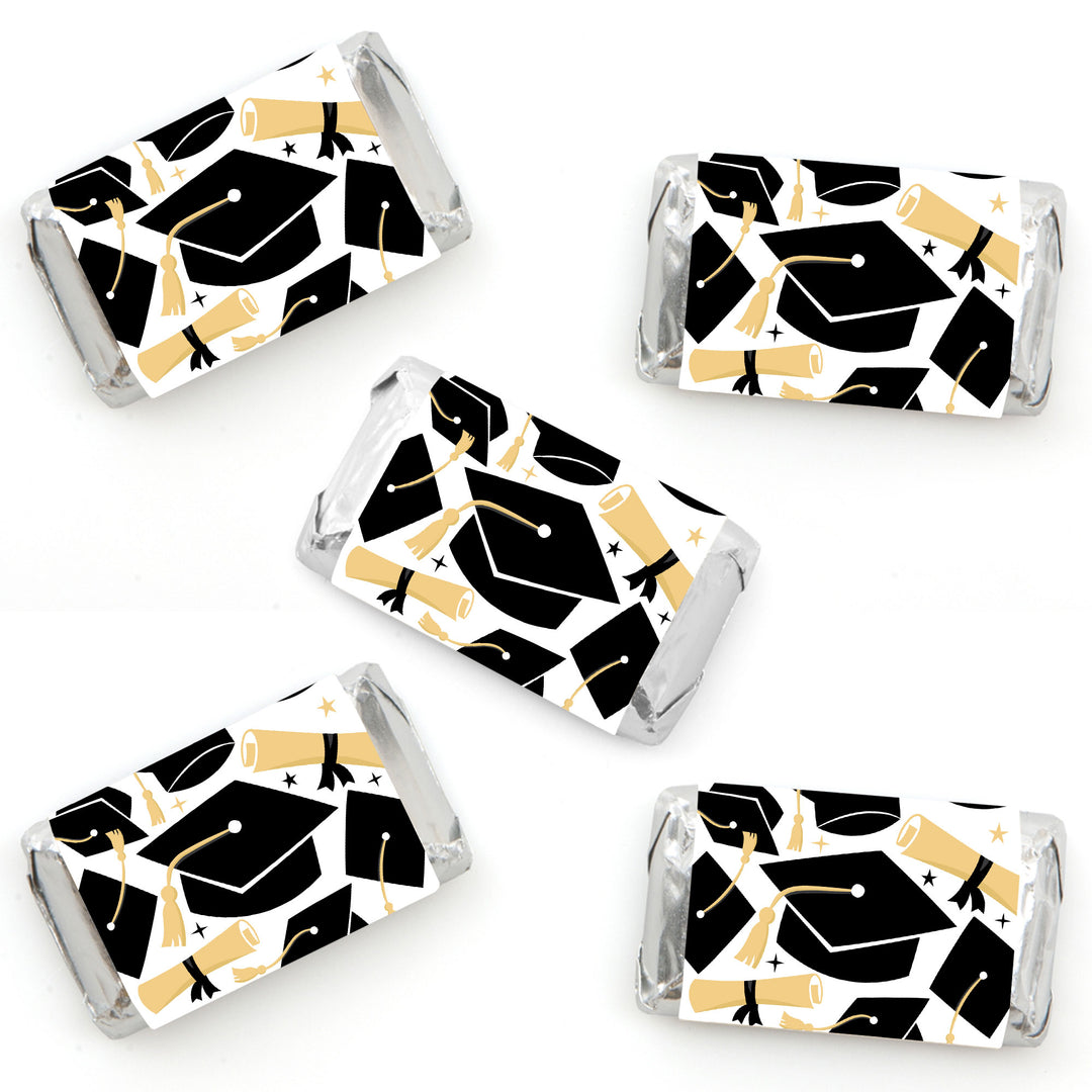 Goodbye High School, Hello College - Mini Candy Bar Wrapper Stickers - Graduation Party Small Favors - 40 Count