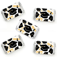 Goodbye High School, Hello College - Mini Candy Bar Wrapper Stickers - Graduation Party Small Favors - 40 Count