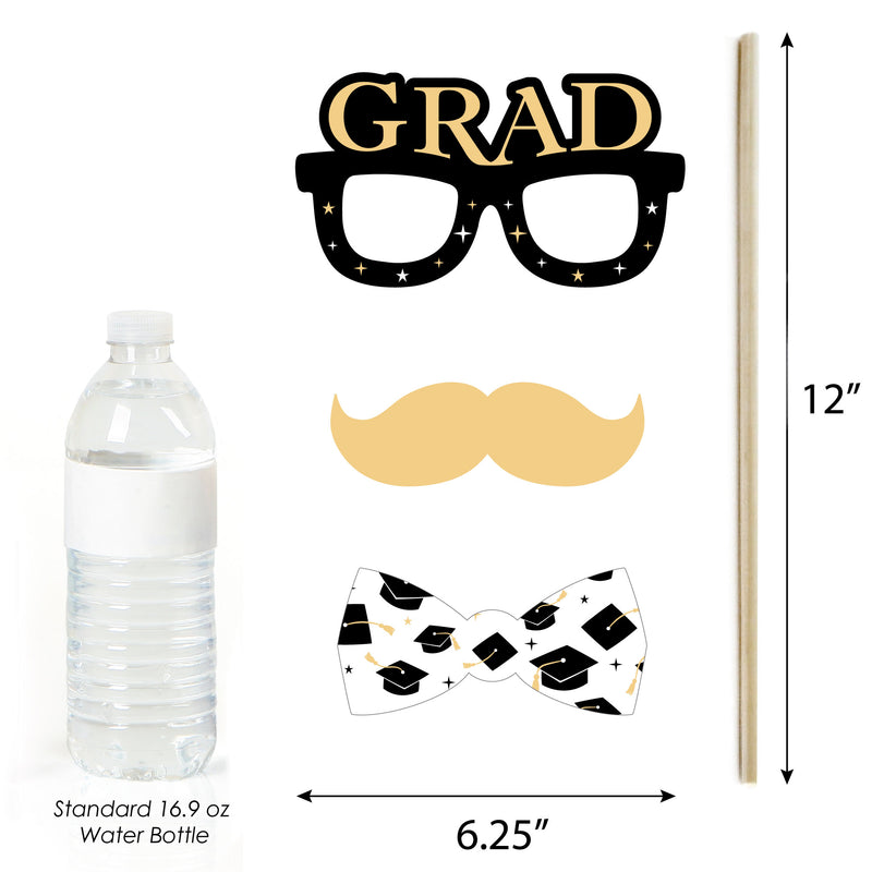 Goodbye High School, Hello College - Personalized 2024 Graduation Party Photo Booth Props Kit - 20 Count