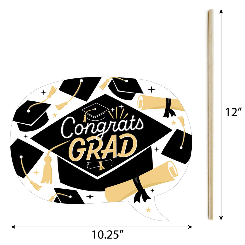 Goodbye High School, Hello College - Personalized 2024 Graduation Party Photo Booth Props Kit - 20 Count