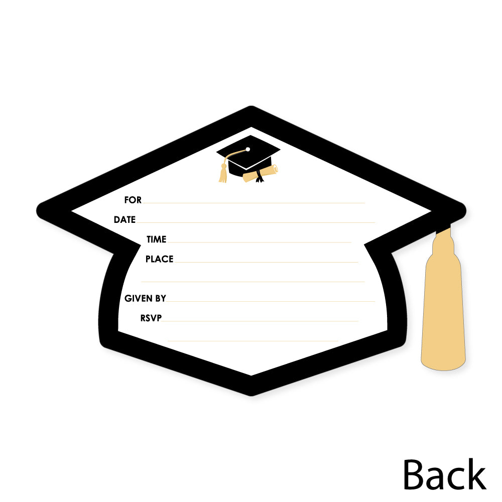Goodbye High School, Hello College - Shaped Fill-In Invitations - Graduation Party Invitation Cards with Envelopes - Set of 12