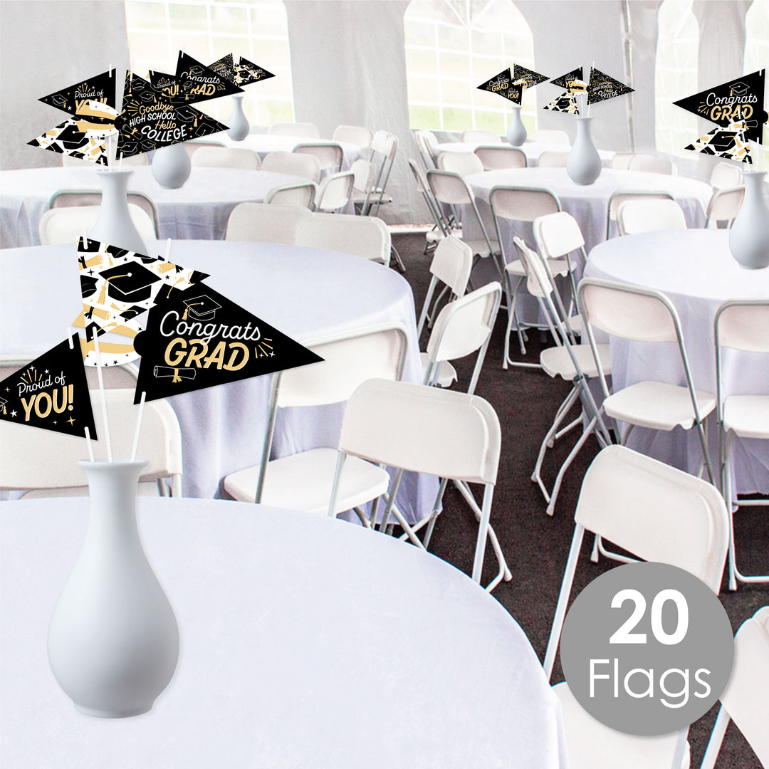Goodbye High School, Hello College Pennant Flag Centerpieces - 20 Ct