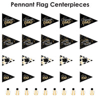 Goodbye High School, Hello College Pennant Flag Centerpieces - 20 Ct