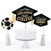 Goodbye High School, Hello College - Graduation Party Centerpiece Sticks - Table Toppers - Set of 15