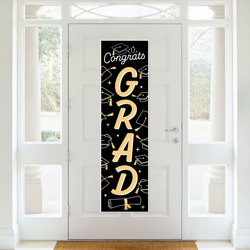 Goodbye High School, Hello College - Graduation Party Front Door Decoration - Vertical Banner