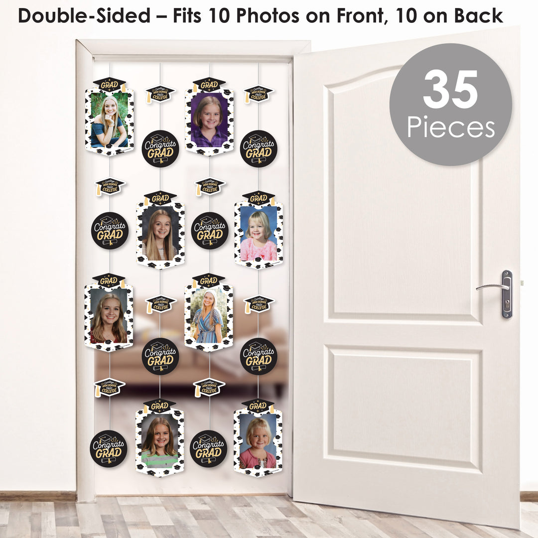 Goodbye High School, Hello College - Graduation Party DIY Backdrop Decor - Hanging Vertical Photo Garland - 35 Pieces